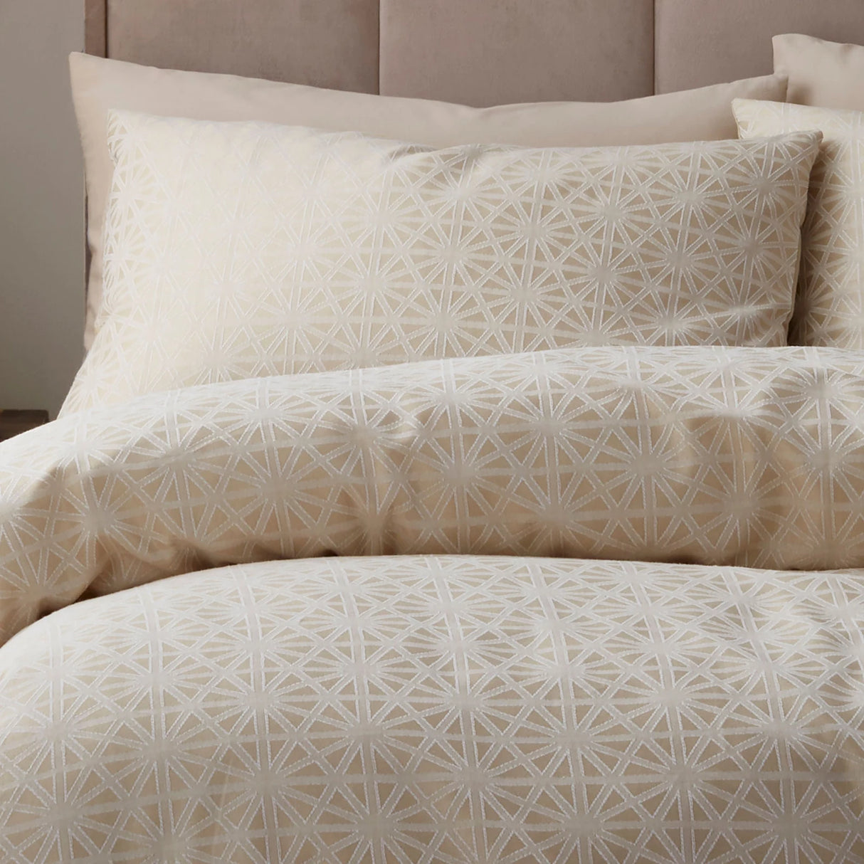Geo Jacquard Natural Polycotton Duvet Cover Set - product image 2