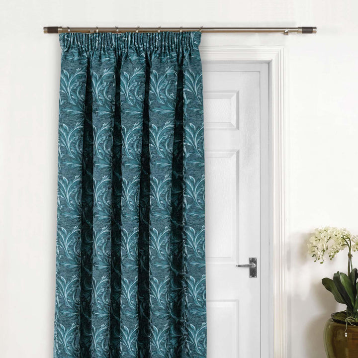 Georgia Filigree Door Curtain Teal - Ideal