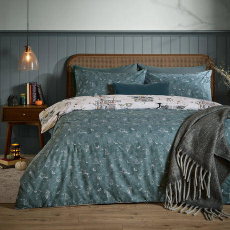 Ghost Town Reversible Halloween Duvet Cover Set image 2
