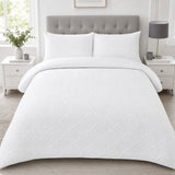 Gianna Microfibre Duvet Cover Set styled on a bed in a coordinated bedroom lifestyle scene