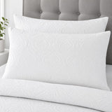 Close-up of matching Gianna Microfibre Duvet Cover Set pillowcases showing the pattern and fabric detail