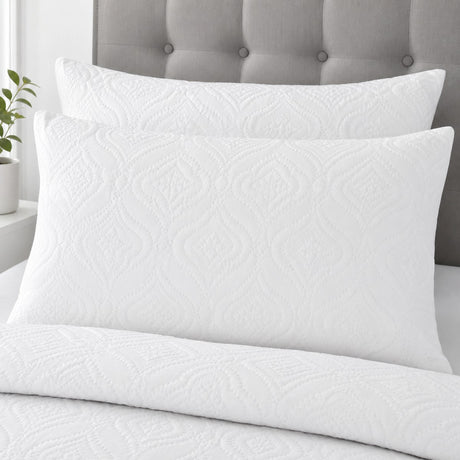 Close-up of matching Gianna Microfibre Duvet Cover Set pillowcases showing the pattern and fabric detail