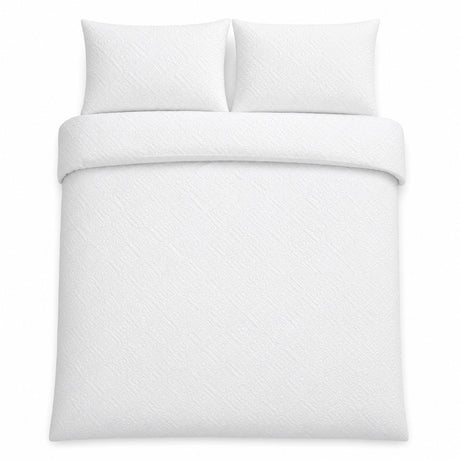 Overhead flat lay of the Gianna Microfibre Duvet Cover Set with two matching pillowcases
