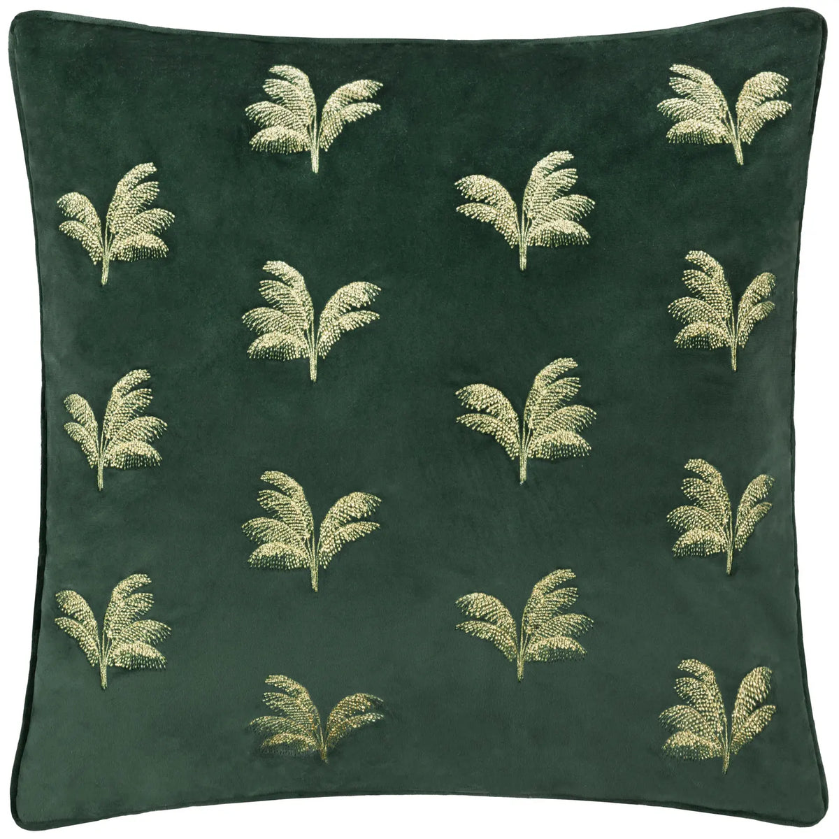 Gilded Palms Velvet Emerald Cushion Cover or Filled Cushion 45cm x 45cm - additional product view 2