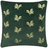 Gilded Palms Velvet Emerald Cushion Cover or Filled Cushion 45cm x 45cm - additional product view 2