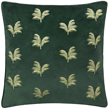 Gilded Palms Velvet Emerald Cushion Cover or Filled Cushion 45cm x 45cm - additional product view 2