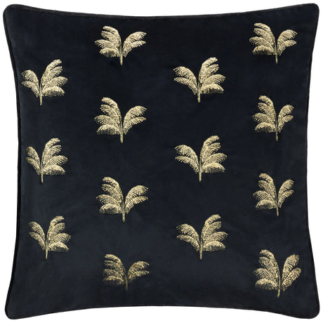 Gilded Palms Velvet Black Cushion Cover or Filled Cushion 45cm x 45cm - additional product view 2