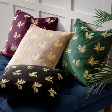 Gilded Palms Velvet Mink Cushion Cover or Filled Cushion 45cm x 45cm - additional product view 6