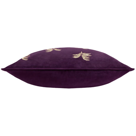 Gilded Palms Velvet Plum Cushion Cover or Filled Cushion 45cm x 45cm - additional product view 4