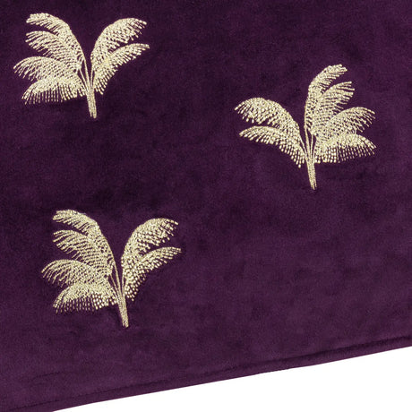Gilded Palms Velvet Plum Cushion Cover or Filled Cushion 45cm x 45cm - additional product view 5