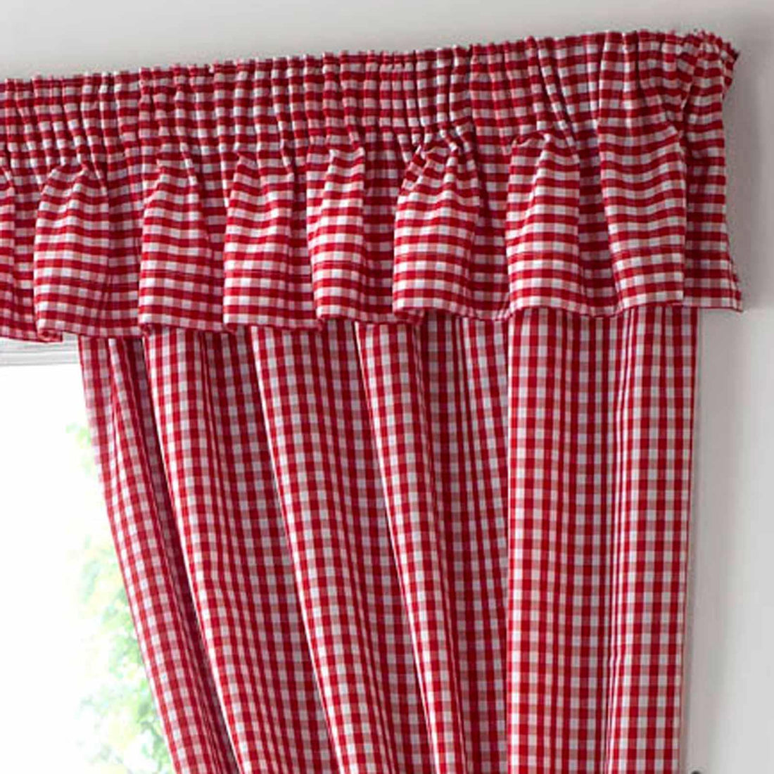 Gingham Tape Top Kitchen Pelmet Curtains