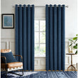 Langley Kingfisher Herringbone Thermal Eyelet Curtains