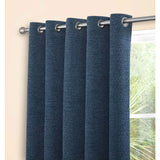 Langley Kingfisher Herringbone Thermal Eyelet Curtains
