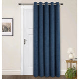 Langley Kingfisher Herringbone Thermal Eyelet Door Curtain 66 x 84 Inch