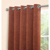 Langley Nutmeg Herringbone Thermal Eyelet Curtains