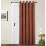 Langley Nutmeg Herringbone Thermal Eyelet Door Curtain 66 x 84 Inch