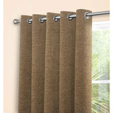 Langley Oatmeal Herringbone Thermal Eyelet Curtains