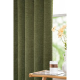 Langley Olive Herringbone Thermal Eyelet Curtains