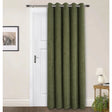 Langley Olive Herringbone Thermal Eyelet Door Curtain 66 x 84 Inch