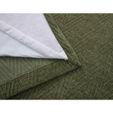 Langley Olive Herringbone Thermal Eyelet Door Curtain 66 x 84 Inch