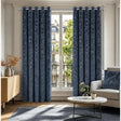 Richmond Charcoal Cut Velvet Thermal Eyelet Curtains