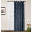 Richmond Charcoal Cut Velvet Thermal Eyelet Door Curtain 55 x 84 Inch