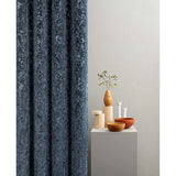 Richmond Charcoal Cut Velvet Thermal Eyelet Door Curtain 55 x 84 Inch