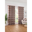 Rutland Red Woven Floral Eyelet Curtains