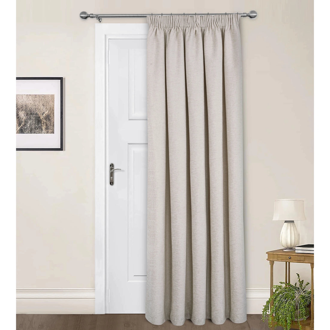 Washington Natural Chenille Thermal Pencil Pleat Door Curtain 66 x 84 Inch