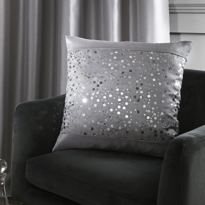 Glitzy Sequin Grey Cushion Cover 17" x 17" - Ideal