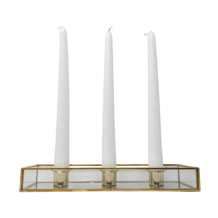 Gold Mirror Taper Candle Holder - Ideal