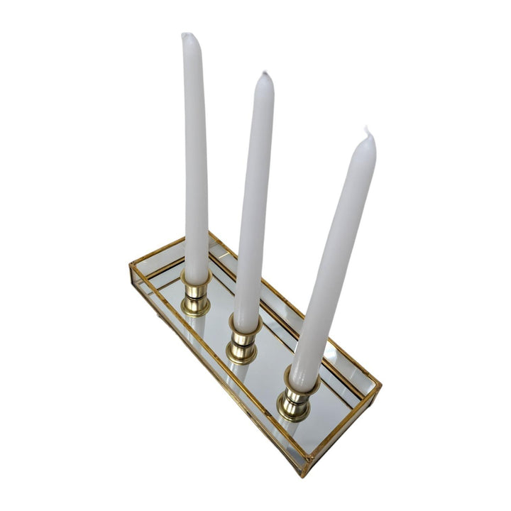 Gold Mirror Taper Candle Holder - Ideal