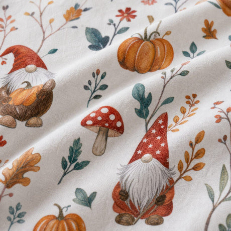 Macro close-up of the duvet cover fabric on the Gonks & Friends Navy Halloween Microfibre Duvet Cover Set
