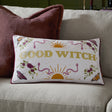 Good Witch Embroidered Velvet Cushion Cover Angel White 30 x 50cm - image 1
