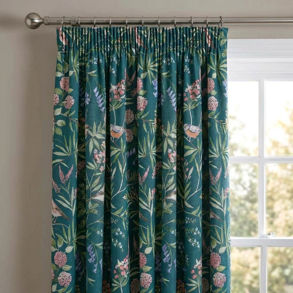Caraway Floral Pencil Pleat Ready Made Curtains 5