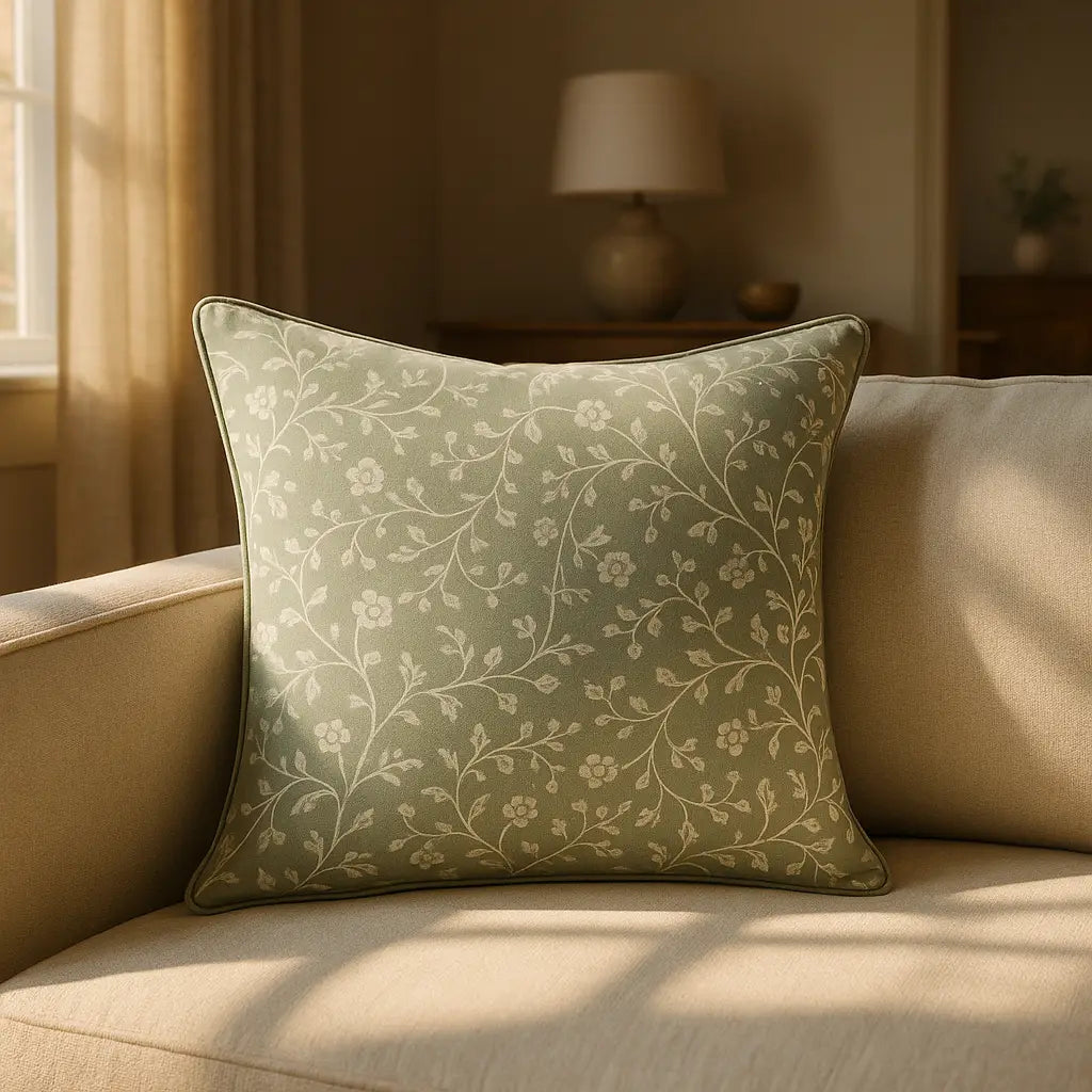 Sade Floral Green Cushion Cover 45cm x 45cm