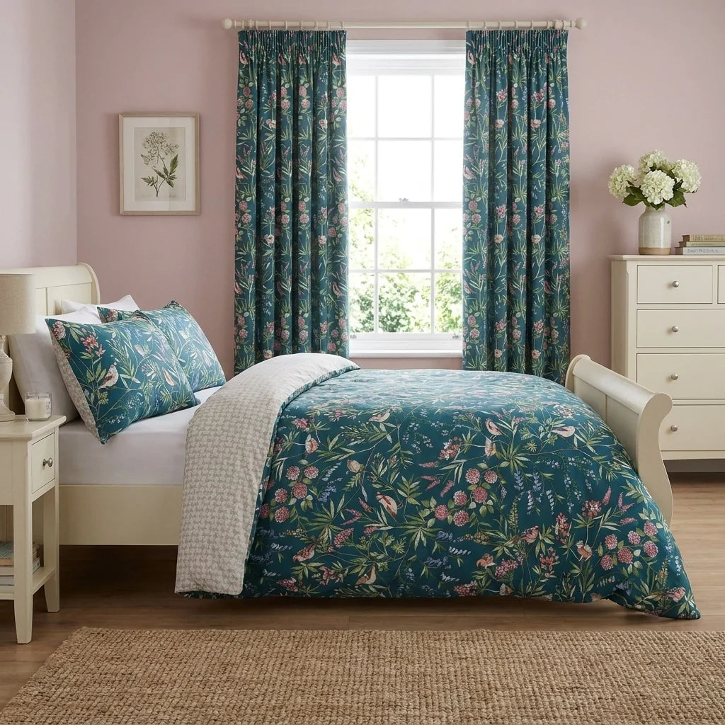 Caraway Floral Green Duvet Cover Bedding Set