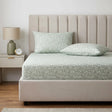 Tess 28cm Deep Floral Fitted Sheet - Green