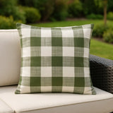 Chesil Check Outdoor Cushion Cover / Filled Cushion 20" x 20" (50cm x 50cm) - Moss