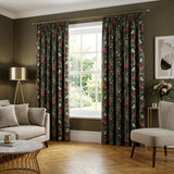 Sandringham Floral Pencil Pleat Tape Top Curtains 1
