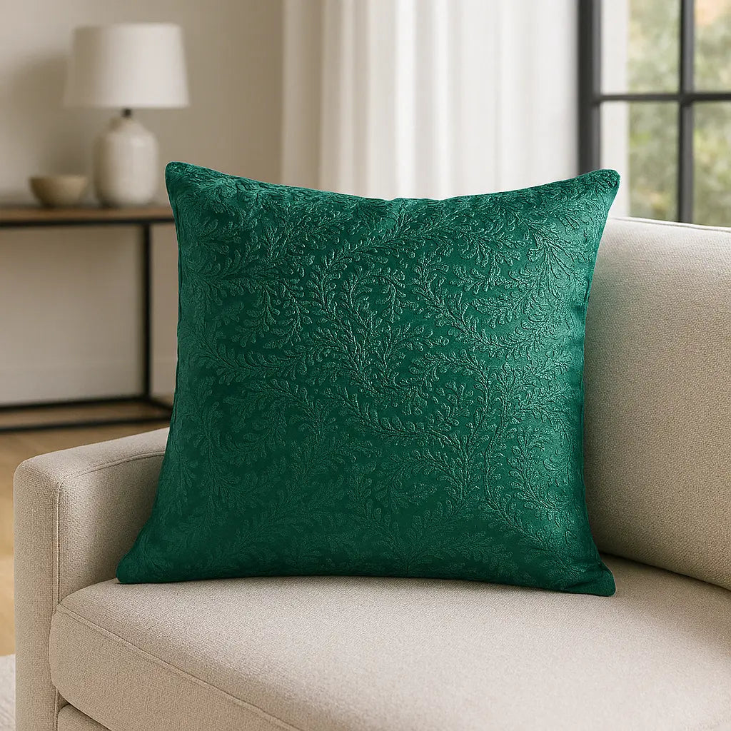 Ashdown Velvet Green Cushion Cover 45cm x 45cm