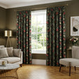Sandringham Floral Pencil Pleat Tape Top Curtains - Green