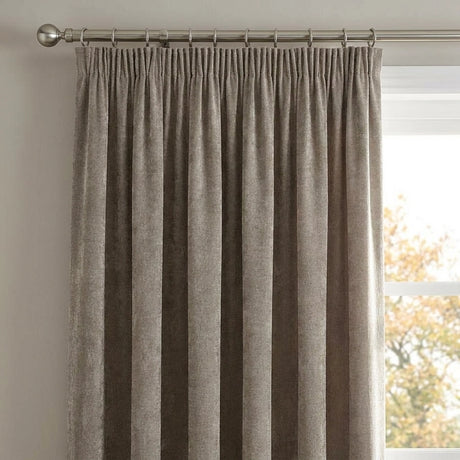 Heavy Chenille Lined Tape Top Pencil Pleat Curtains 14