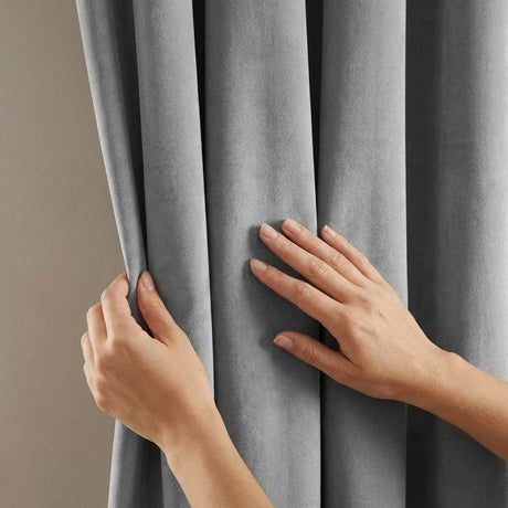 Oxford Velvet Blackout Tape Top Pencil Pleat Curtains 6