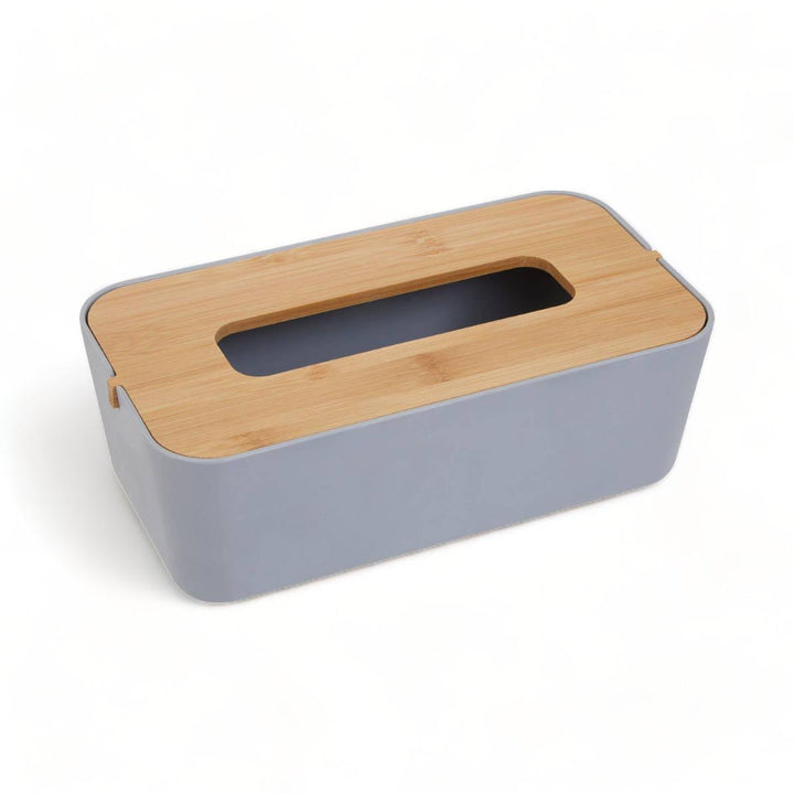Grey Bamboo Tissue Box Cover - Ideal