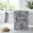 Matteo Leaf Jacquard 550gsm Cotton Bathroom Towel - Grey