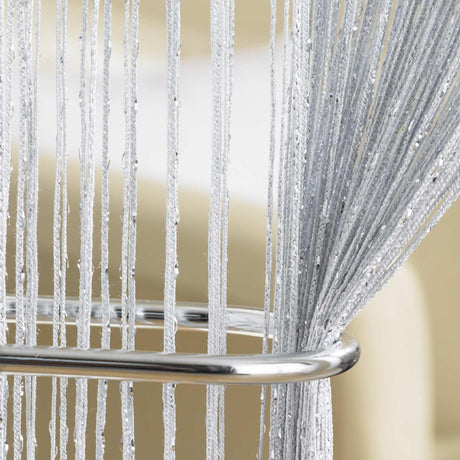 Glam String Door Curtain Panel - Grey