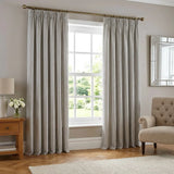 Hebden Lined Tape Top Pencil Pleat Curtains - Grey