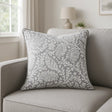 Aveline Floral Green & Grey Cushion Cover 43cm x 43cm - Grey