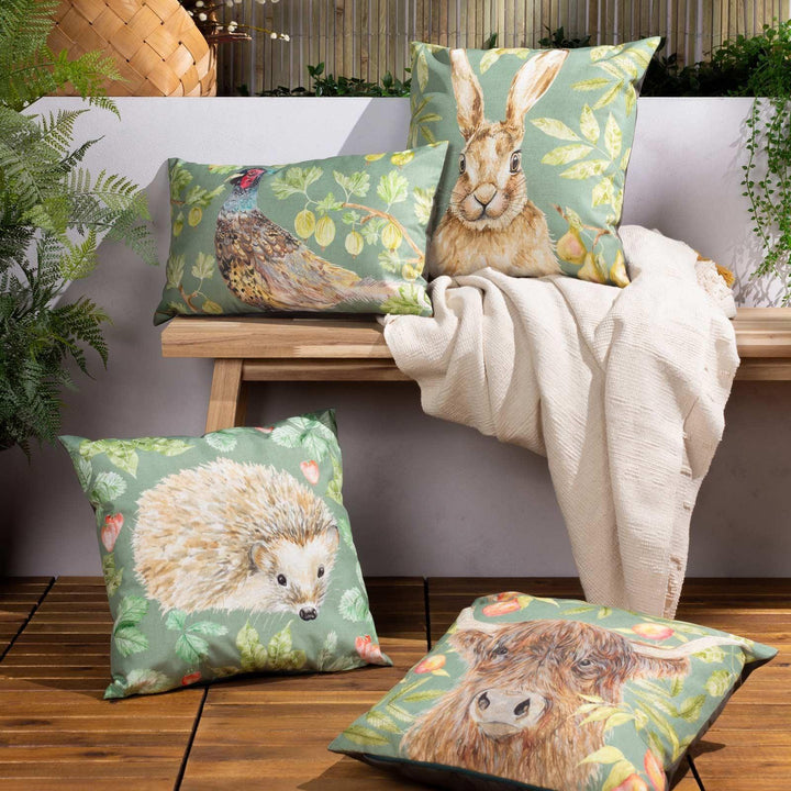 Grove Hedgehog Outdoor Cushion Cover 17" x 17" - Ideal